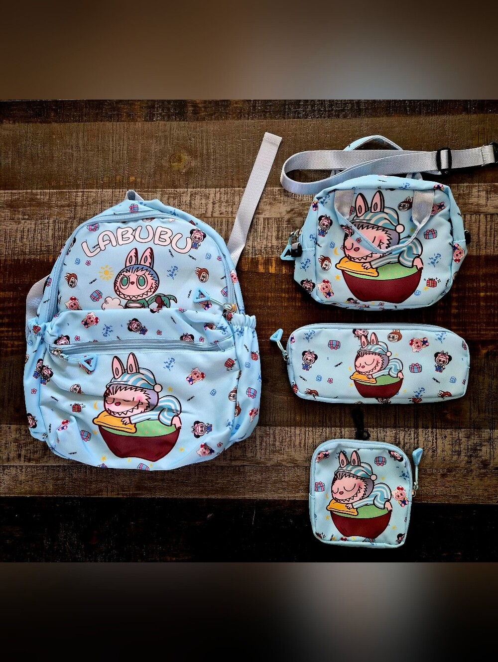 Back to School! 4 pc Cartoon Monster Backpack Set ~ High Quality Super Cute BNWT